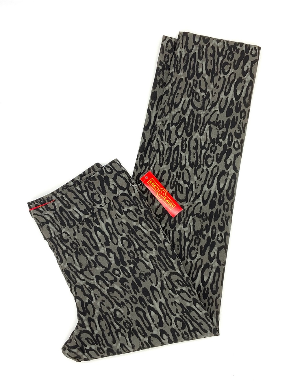 NWT Krazy Larry Pull-On Olive and Black Animal Print Pants
